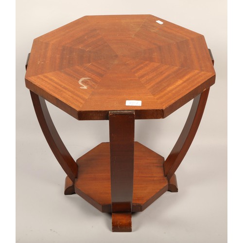 492A - Art Deco style occasional octagonal table with shelf 52 x 52 x 52 cm