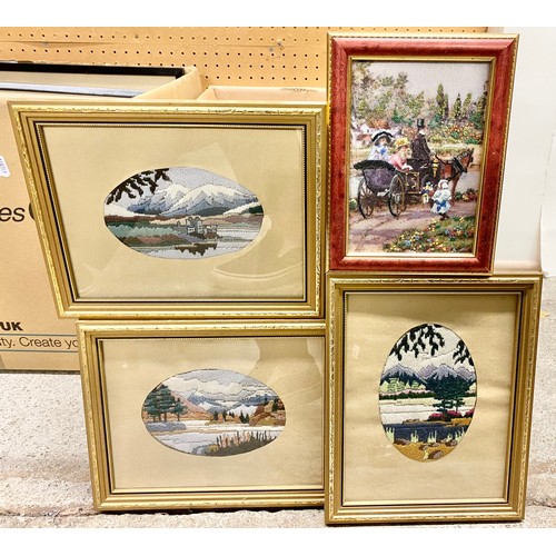 455 - Quantity of framed pictures, mostly needlework