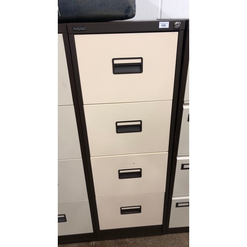 638 - Four drawer filing cabinet, 132 x 62 x 47 cm