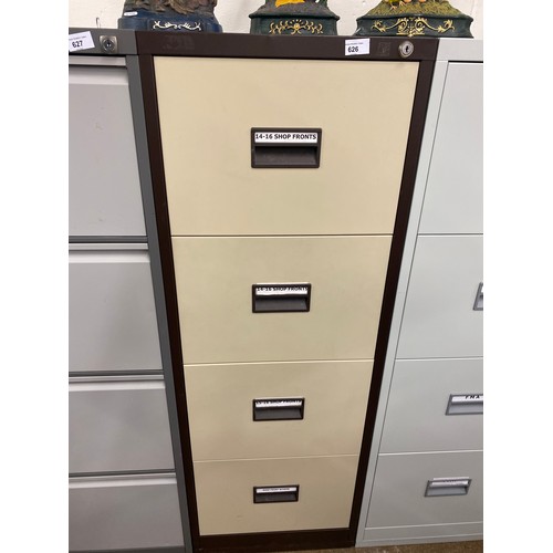 626 - Four drawer filing cabinet, 132 x 62 x 47 cm