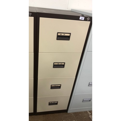 629 - Four drawer filing cabinet, 130 x 62 x 46 cm