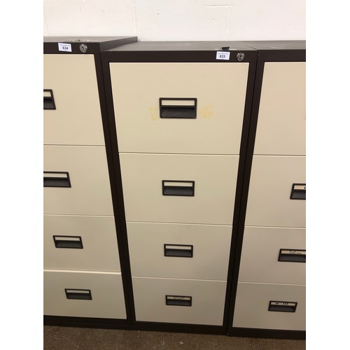 633 - Four drawer filing cabinet, 130 x 62 x 46 cm