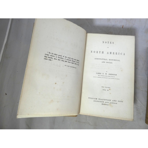 64 - JOHNSTON JAMES F. W.  Notes on North America, Agricultural, Economical & Social. 2 vol... 