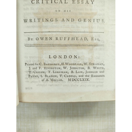 74 - RUFFHEAD OWEN.  The Life of Alexander Pope Esq. Compiled from Original Manuscripts with a ... 