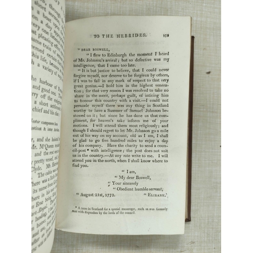 75 - BOSWELL JAMES.  The Journal of a Tour to the Hebrides with Samuel Johnson. 2 eds. Eng. fro... 