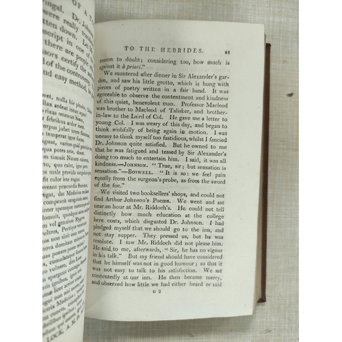 75 - BOSWELL JAMES.  The Journal of a Tour to the Hebrides with Samuel Johnson. 2 eds. Eng. fro... 