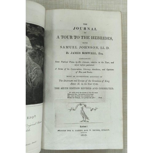 75 - BOSWELL JAMES.  The Journal of a Tour to the Hebrides with Samuel Johnson. 2 eds. Eng. fro... 