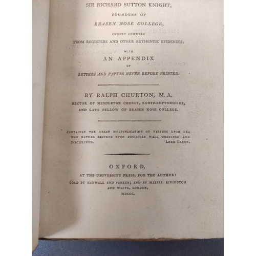 83 - CHURTON RALPH. The Lives of William Smyth, Bishop of Lincoln and Sir Richard Sutton, Knight Fou... 