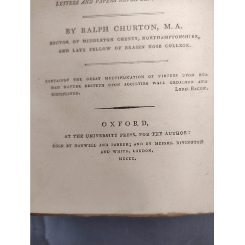 83 - CHURTON RALPH. The Lives of William Smyth, Bishop of Lincoln and Sir Richard Sutton, Knight Fou... 