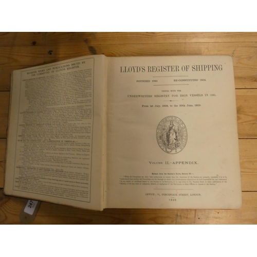 88 - Lloyds Register.  Quarto. Vol. II Appendix, 1928-29.