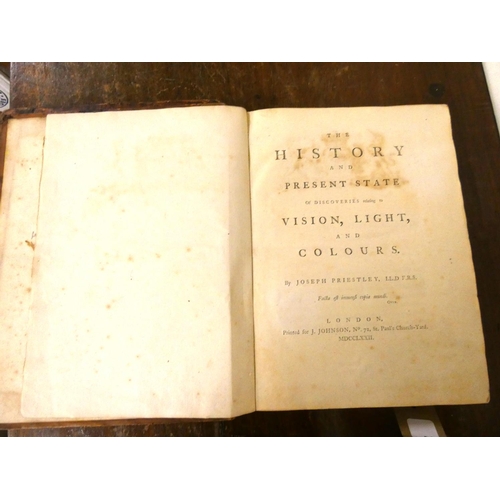 252 - PRIESTLEY JOSEPH.  The History & Present State of Discoveries Relating to Vision, Light & Co... 