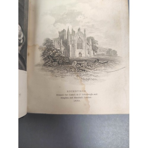 292 - SCOTT SIR WALTER.  The Poetical Works. 11 vols. in six. Eng. frontis & titles. 16mo. Half dark c... 