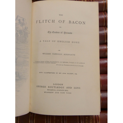 295 - AINSWORTH W. HARRISON.  Works. 16 vols. Illus. Uniform half red morocco. Routledge, n.d.... 