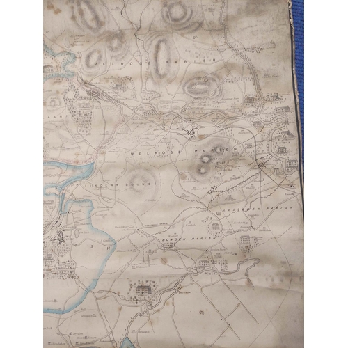 101 - STOBIE MATHEW.  A Map of Roxburgh Shire or Tiviotdale. Eng. map, hand col. in outline, poo... 