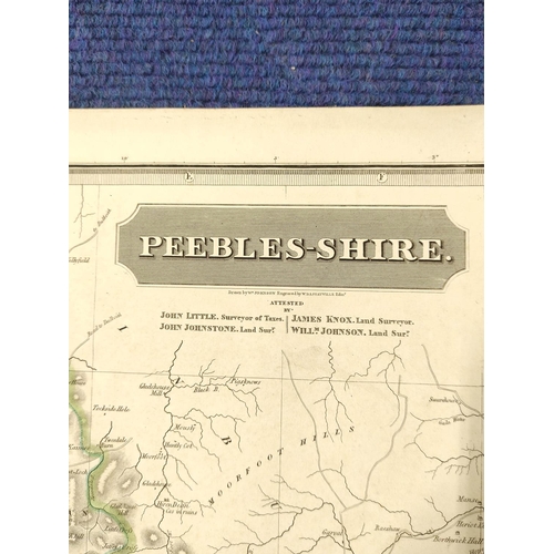 106 - THOMSON JOHN.  Peebles-shire, Berwick-shire & Selkirk Shire. 3 eng. maps, hand col. in... 