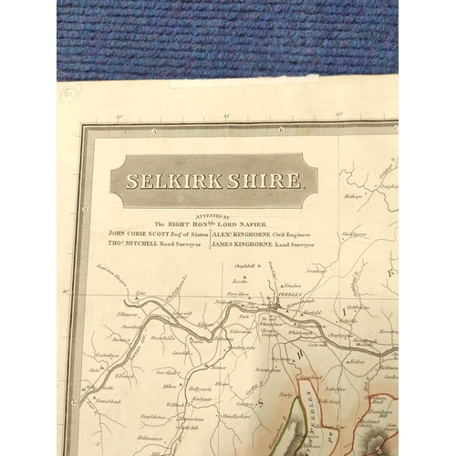 106 - THOMSON JOHN.  Peebles-shire, Berwick-shire & Selkirk Shire. 3 eng. maps, hand col. in... 