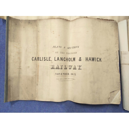 107 - HALL BLYTH B. & BOUCH THOMAS.  Plans & Sections of the Proposed Carlisle, Langholm & Haw... 