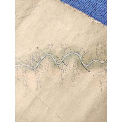 109 - River Tweed.  Very large pen, ink & watercolour Map of the River Tweed & Its Tribu... 