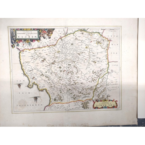 112 - PONT T. & BLAEU J.  Eusdail, The Merce & Tivedale. Three 17th cent. hand col. eng.... 