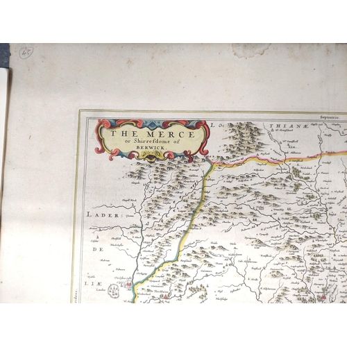 112 - PONT T. & BLAEU J.  Eusdail, The Merce & Tivedale. Three 17th cent. hand col. eng.... 