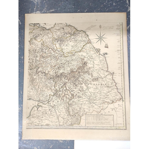 113 - Borders & Northumberland.  Eng. map on card after John Ainslie, originally published 1... 