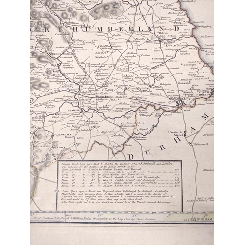 113 - Borders & Northumberland.  Eng. map on card after John Ainslie, originally published 1... 