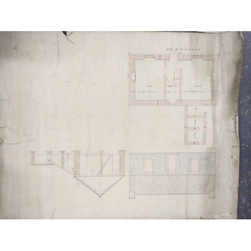 119 - Scottish Borders.  9 various architectural plans, sketches & drawings for farm & estate cott... 