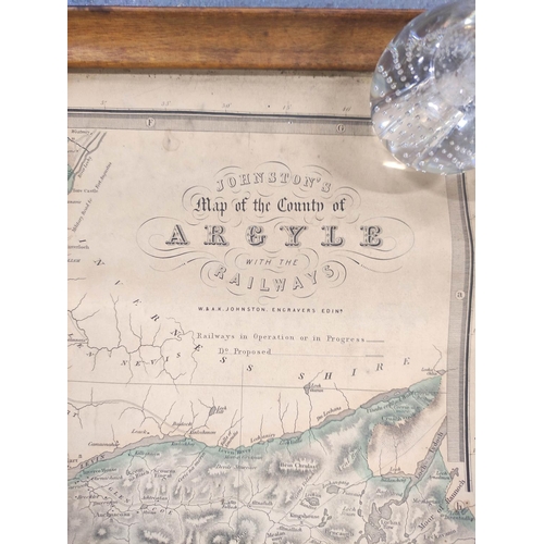 121 - JOHNSTON W. & A. K.  Map of the County of Argyle with the Railways. Eng. map with hand col. vign... 