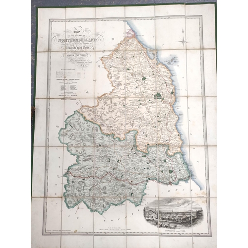 125 - SHADFORTH & DINNING.  Map of the County of Northumberland including the Town & Cou... 