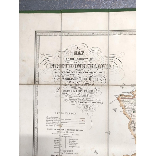 125 - SHADFORTH & DINNING.  Map of the County of Northumberland including the Town & Cou... 