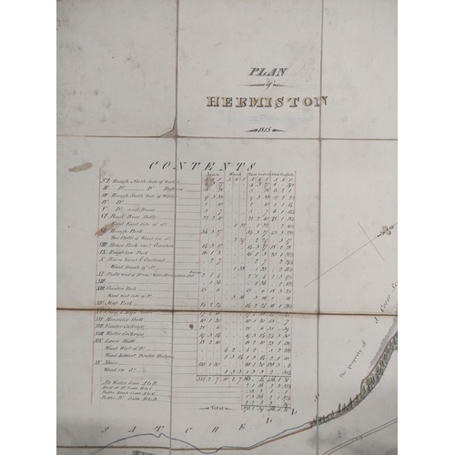 126 - Bunkle & Preston Estate, Berwickshire. Pen, ink & watercolour fldg. map in blue cloth gilt b... 