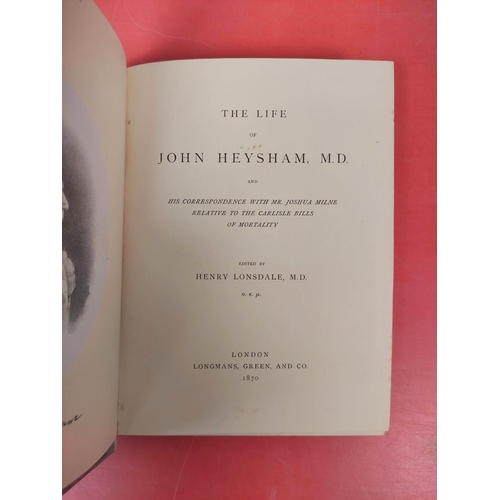 4 - LONSDALE DR.  The Life of John Heysham M.D. & His Correspondence ... Relative to the Carlisle Bi... 