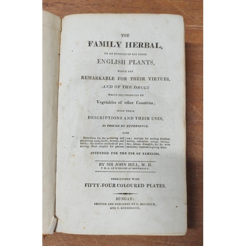 45 - HILL SIR JOHN.  The Family Herbal or An Account of All Those English Plants Which Are Rema... 