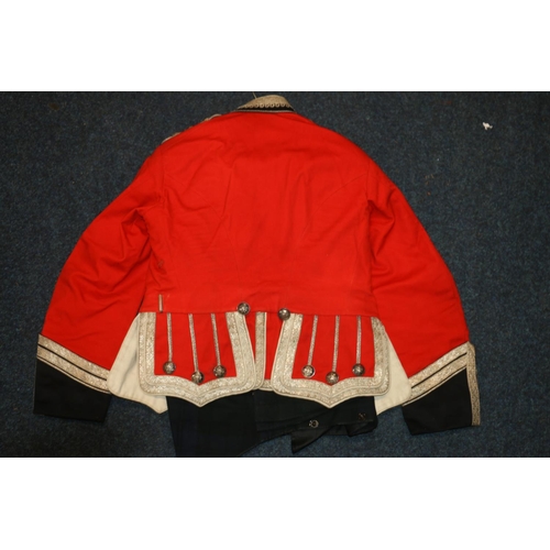 348 - British Army Red Coat coatee jacket with ROyal Scots buttons, bullion wire collar, bullion wire epau... 