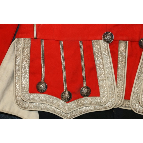 348 - British Army Red Coat coatee jacket with ROyal Scots buttons, bullion wire collar, bullion wire epau... 