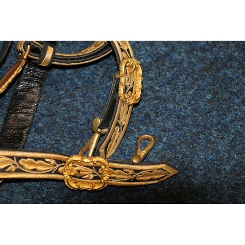 373 - Gieves of London British Naval belt with gilt metal buckle, having fouled anchor and bullion wire th... 