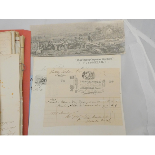 135 - Borders Ephemera.  A small bundle incl. inventories of writs & titles relative to Scot... 