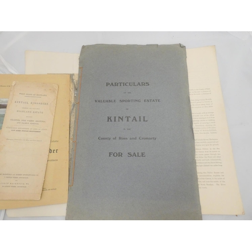 136 - Highland Estates.  Sale Particulars of Kintail Estate, 1868 & 1909; Auchnashellach, Lo... 