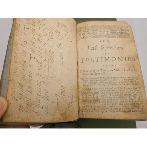 137 - Scotland.  4 various vols. incl. a defective copy of The Last Speeches & Testimonies of the Suff... 