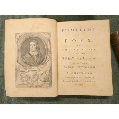 144 - MILTON JOHN.  Paradise Lost, A Poem in Twelve Books & Paradise Regain'd, A Poem in Four Books, t... 