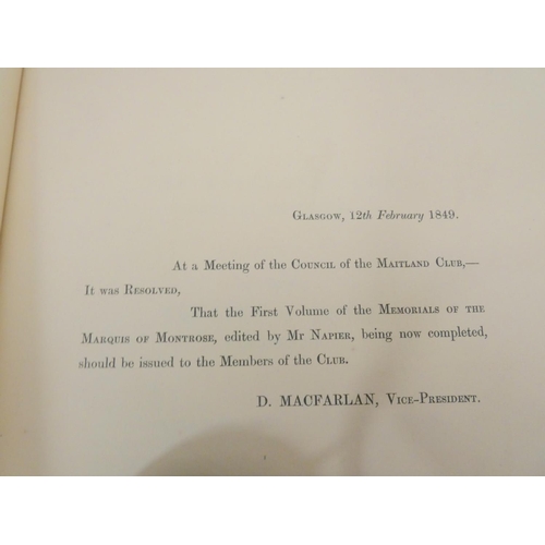 170 - NAPIER MARK.  Memorials of Montrose & His Times. 2 vols. Eng. frontis, plates & fa... 