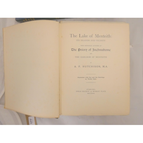 177 - HUTCHISON A. F.  The Lake of Mentith ... with Historical Accounts of the Priory of Inchmahome. Plate... 