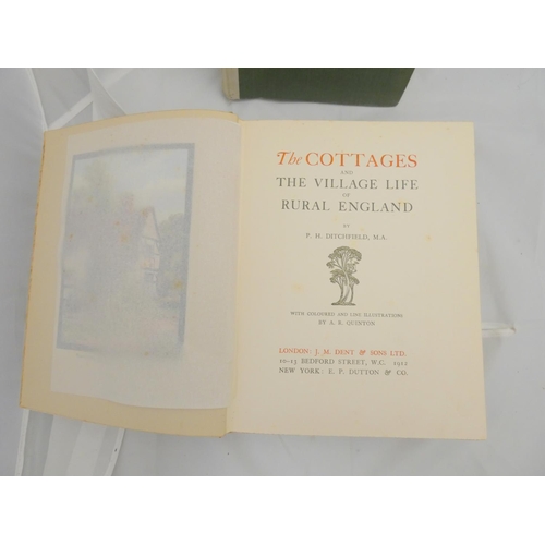 181 - DITCHFIELD P. H.  The Cottages & the Village Life of Rural England. Tipped in col. pla... 