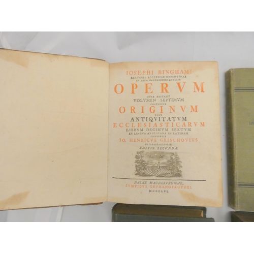 182 - BINGHAM JOSEPH.  Operum quae Exstant, Volumen Septimum. Rubricated title with eng. vignett... 