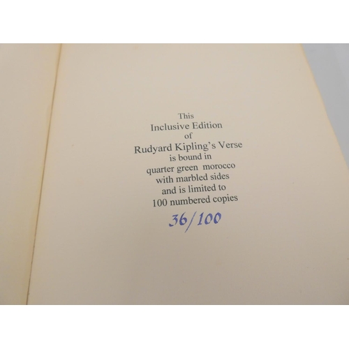 186 - KIPLING RUDYARD.  Rudyard Kipling`s Verse, Inclusive Edition. Ltd. ed. 36/100. Vols. 1 &am... 