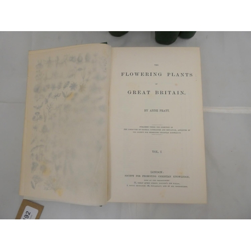 192 - PRATT ANNE.  The Flowering Plants of Great Britain.  4 vols. incl. the vol. re. Grasses, Sedges &... 