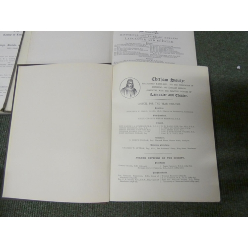 280 - CHETHAM SOCIETY.  8 various works incl. Vicars of Rochdale, 2 vols., & 1 other.  ... 