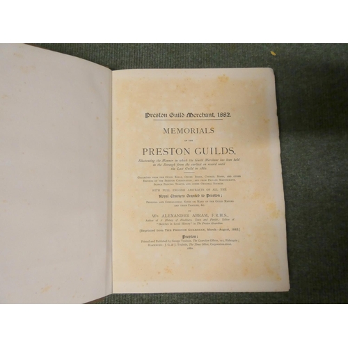 281 - HARDWICK CHARLES.  History of the Borough of Preston & Its Environs. 682pp. Eng. frontis, fldg. ... 