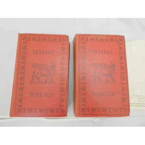 93 - LAYARD AUSTEN H.  Nineveh & Its Remains. 2 vols. Half titles. Litho frontis. Fldg. map... 