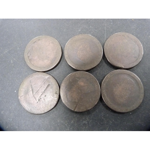 321 - Group of George III copper coins to include a cartwheel penny.